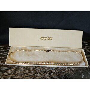 Lotus LadyPearl vintage Faux necklace 16”. (88-12)